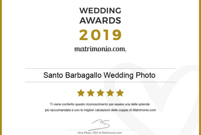 Siamo i vincitori del Wedding Awards 2019 di matrimonio.com